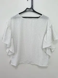 earth music&ecology　ドット　半袖　ブラウス