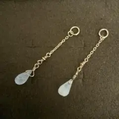 agete 天然石 ドロップ型 ピアス　チャーム　10K