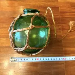 昭和レトロ ガラス製 浮き玉 ぶい 色付き 置物 オブジェ インテリア 貯金箱