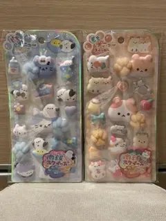 【正規品】肉球シール もちプニュ〜ステッカー スクイーズつき 2種セット