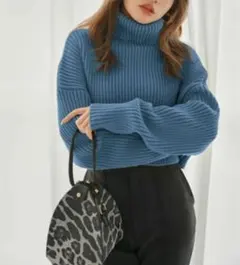 GRL タートルネック クロップド丈 ニット トップス