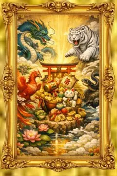 【神秘】四神守護アート｜運気を整える開運アイテム 青龍 朱雀 白虎 玄武✨