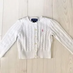 ラルフローレン　ベビー　カーディガン　ホワイト　白　12M