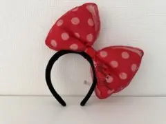 ミニーマウス 赤ドットリボンカチューシャ