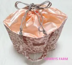 ローリーズファーム　きんちゃく型フタ付き　ピンクレオパード柄　トートバッグ　付録