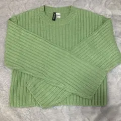 【美品】h&mライトグリーン長袖ニット