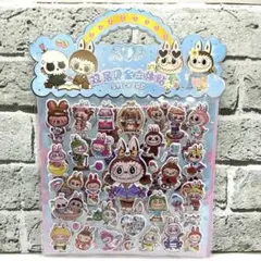 【2枚綴り×1セット】ラブブ ぷくぷくシール