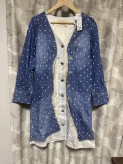 franche lippee 騙し絵 デニム水玉柄 コート サイズMのサムネイル