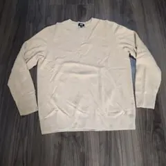 ユニクロ　カシミヤ１００　ベージュ クルーネック セーター L