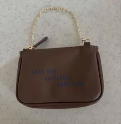 GALLARDAGALANTE♡チェーンストラップ付きポーチ　ブラウンノベルティ