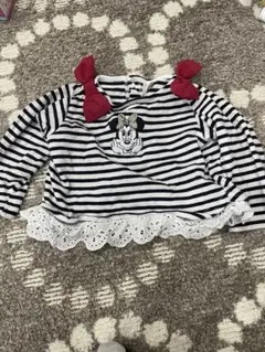 ミニー刺繍ストライプトップス 90cm プティマイン