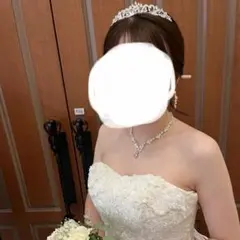 ウェディングティアラ シルバー クリスタル装飾