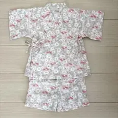 美品　プティマイン　サンリオ　マイメロディ　甚平　100 花柄　ピンク