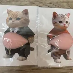 おなかぷくぷくシール 3Dシール お腹ぷにぷにシール 猫 ねこ ネコ 2匹