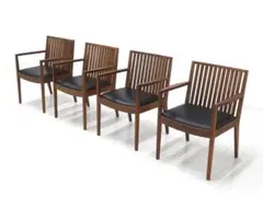展示品　平田椅子製作所　ウォールナット　ダイニングチェア　4脚セット　北欧 展示品 平田椅子製作所 ウォールナット ダイニングチェア 4脚セット