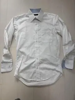 PSFAのホワイトワイシャツ ストライプ襟 Mサイズ