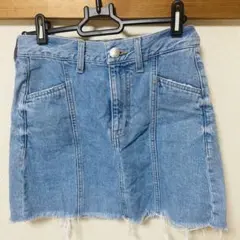【デニムブルー】タイトスカート カジュアル　Sサイズ　ローリーズファーム
