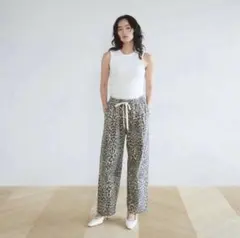 searoomlynn ライトCanvasギャザーパンツ　レオパード