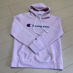 Champion ピンク フード付き裏起毛パーカー