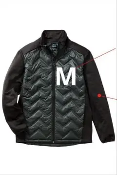 ワークマン MIXダウンクロスシールドジャケット グリーン×ブラック M