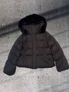 RUIRUE BOUTIQUE リアルファーフード　ショート丈ダウンジャケット