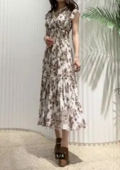 【美品】snidel スナイデル 花柄　プリーツワンピース サイズ00