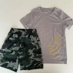 ジャージ上下セット グレー&迷彩 JUST DO IT 120〜130
