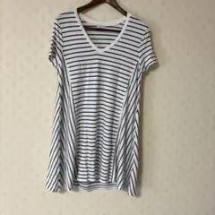 Zara ストライプ Vネック 半袖チュニック