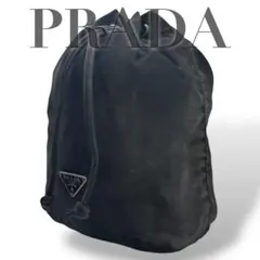 専用　プラダ ポーチ 巾着 ナイロン 三角ロゴ ギャランティ付き ブラック セール】プラダ三角ロゴTESSUTOナイロン巾着ポーチ☆1NA369