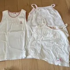ホワイト女の子 肌着 キャミソール タンクトップ 3枚セット まとめ売り