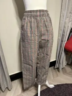 GU★チェック柄イージーパンツ★美品