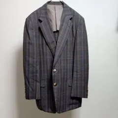 バーバリーズ　テーラードジャケット　シアサッカー　チェック　ウール　ヴィンテージ