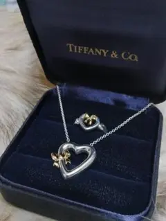TIFFANY ティファニー K18YG 5.8gハート＆リボン ネックレス 箱 - メルカリ