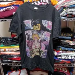 00sバングラデシュ製М古着メンズバットマンアニメ黒ロゴtシャツUSA直輸入