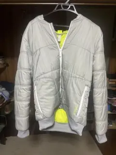 adidas フード付きグレー ダウンジャケット サイズ0(メンズ)