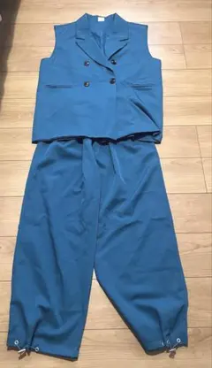 ダンス衣装（170cm） 青いベストとパンツのセットアップ