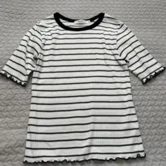 niko and ... ストライプフリルTシャツ Mサイズ