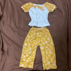花柄トップスとパンツセット 100cm