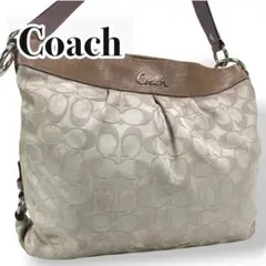 Coach アシュリー　ワンショルダーバッグ ベージュ キャンバス/レザー