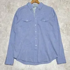 Tommy シャンブレーBDシャツ L ライトブルー 綿100% メンズ古着