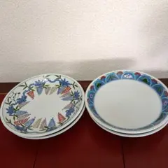 館林陶宗　有田焼　陶宗窯　中皿 染錦藤絵　松竹梅絵　　4枚