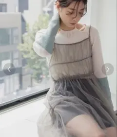 Kastane カスタネ　袖配色アメスリリブニット