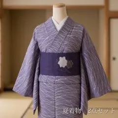 c14 2点セット 一つ紋入り 絽色無地 夏袋帯 - メルカリ