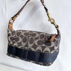 コーチ デニムワンショルダーバッグ アクセサリーポーチ シグネチャー y2k