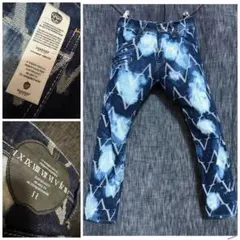 定価27500円　SHAREEF ジャガードデニム　スキニー　ブリーチ　ケミカルのサムネイル