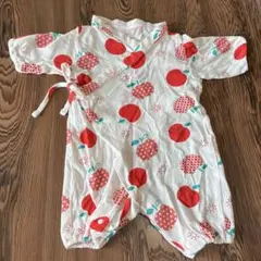 赤いリンゴ柄ロンパース 60-70cm
