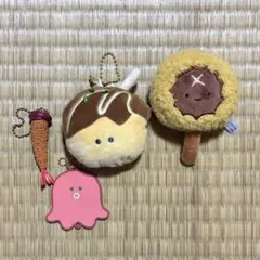ガチャガチャ 食べ物 マスコット キーホルダー 4点セット