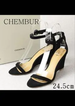 新品未使用☆チェンバー スエード ストラップ ウェッジ サンダル 24.5