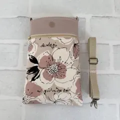 北欧花柄☆スマホショルダー☆ハンドメイド