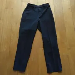 ユニクロ　アンクルパンツ　ネイビーストライプ レディース